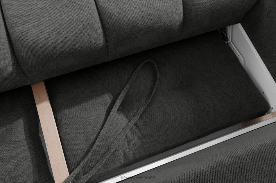 HELLA Gestepptes Dreisitzer-Sofa mit Schlaffunktion aus stahlfarbenem Gewebestoff stahlfarben - Foto 12