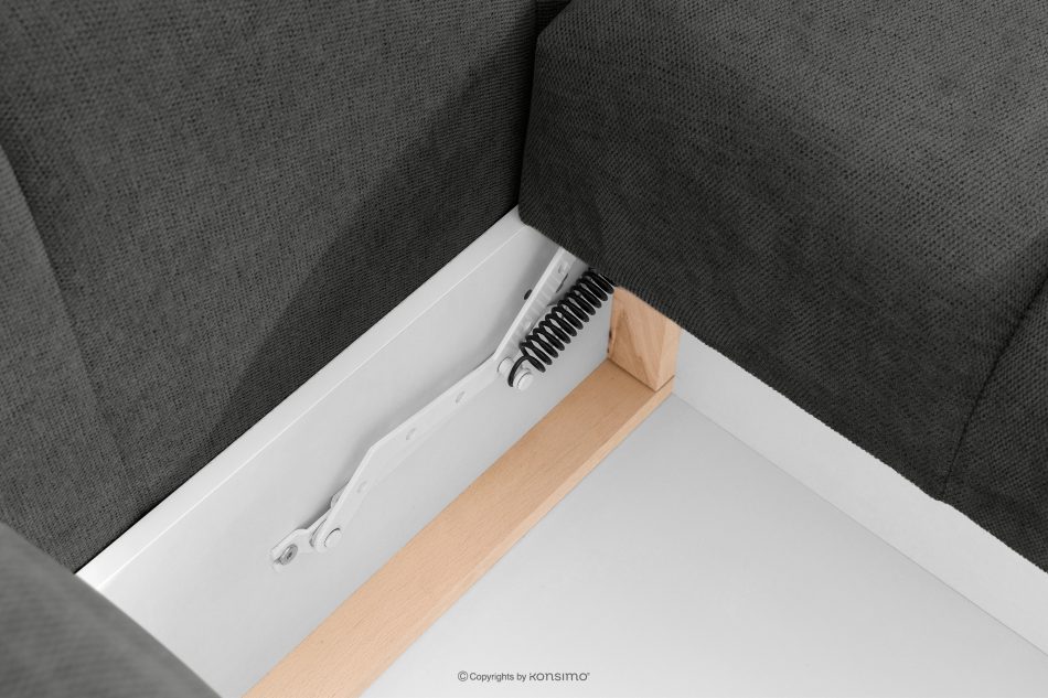 HELLA Gestepptes Dreisitzer-Sofa mit Schlaffunktion aus stahlfarbenem Gewebestoff stahlfarben - Foto 13