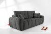 HELLA Gestepptes Dreisitzer-Sofa mit Schlaffunktion aus stahlfarbenem Gewebestoff stahlfarben - Foto 16