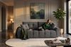 HELLA Gestepptes Dreisitzer-Sofa mit Schlaffunktion aus stahlfarbenem Gewebestoff stahlfarben - Foto 18