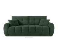 Gestepptes Dreisitzer-Sofa mit Schlaffunktion aus grünem Gewebestoff