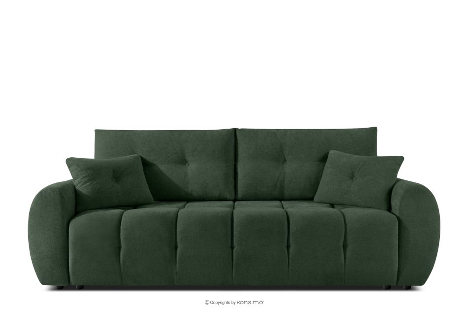 HELLA Gestepptes Dreisitzer-Sofa mit Schlaffunktion aus grünem Gewebestoff grün - Foto 0