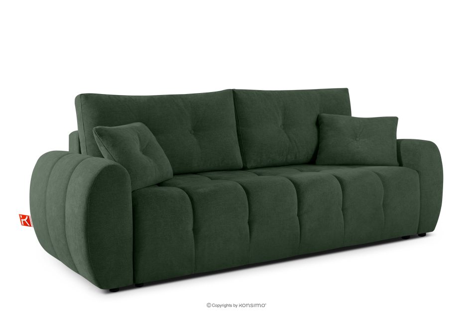 HELLA Gestepptes Dreisitzer-Sofa mit Schlaffunktion aus grünem Gewebestoff grün - Foto 2