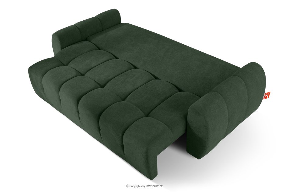 HELLA Gestepptes Dreisitzer-Sofa mit Schlaffunktion aus grünem Gewebestoff grün - Foto 4