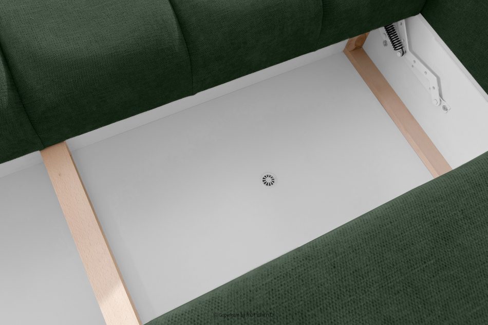 HELLA Gestepptes Dreisitzer-Sofa mit Schlaffunktion aus grünem Gewebestoff grün - Foto 11
