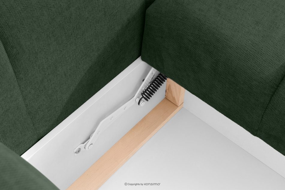 HELLA Gestepptes Dreisitzer-Sofa mit Schlaffunktion aus grünem Gewebestoff grün - Foto 13