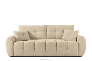 HELLA, https://konsimo.de/kollektion/hella/ Gestepptes Dreisitzer-Sofa mit Schlaffunktion aus Gewebestoff in Dunkelcreme dunkelcremefarben - Foto