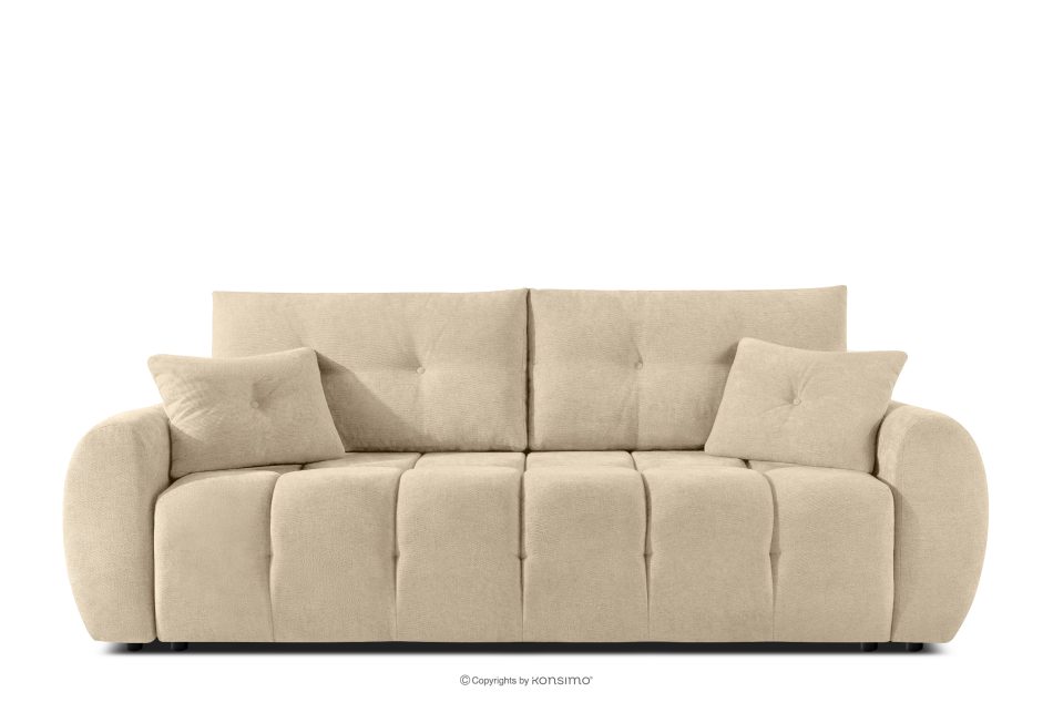 HELLA Gestepptes Dreisitzer-Sofa mit Schlaffunktion aus Gewebestoff in Dunkelcreme dunkelcremefarben - Foto 0