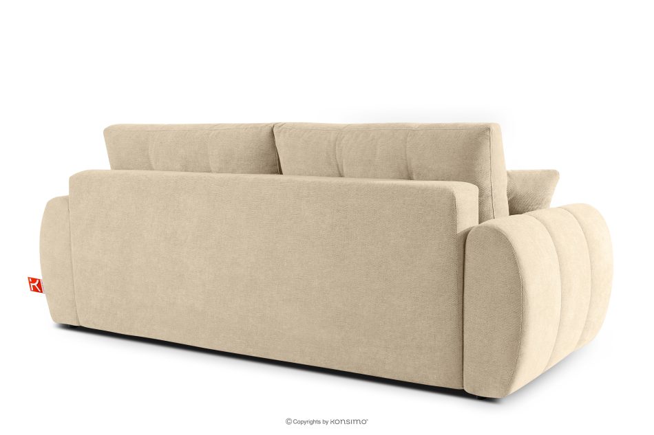 HELLA Gestepptes Dreisitzer-Sofa mit Schlaffunktion aus Gewebestoff in Dunkelcreme dunkelcremefarben - Foto 3
