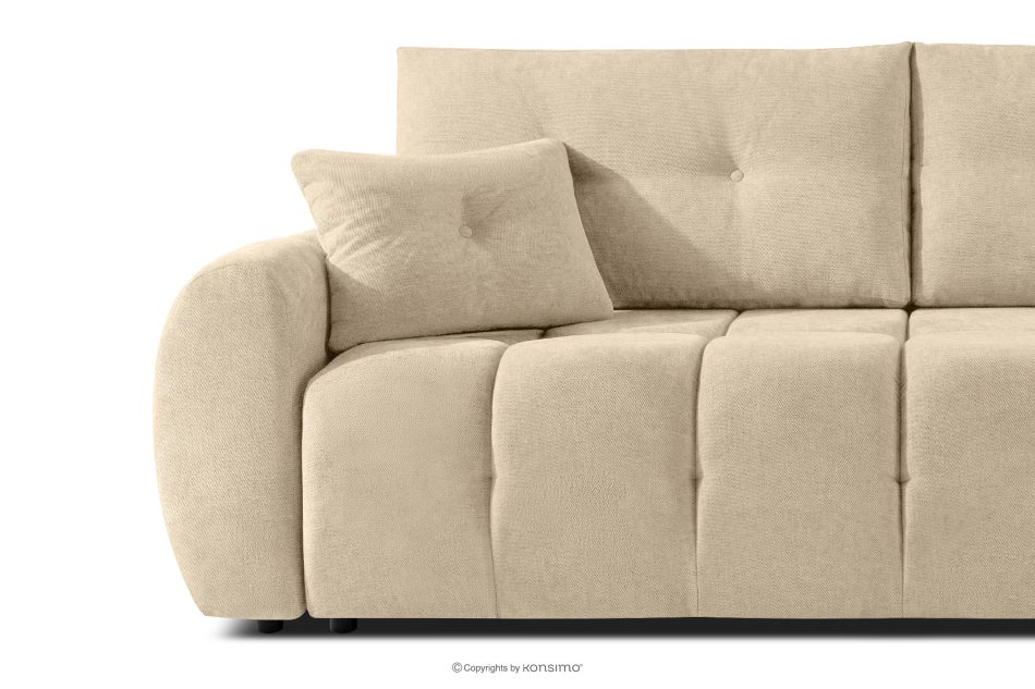 HELLA Gestepptes Dreisitzer-Sofa mit Schlaffunktion aus Gewebestoff in Dunkelcreme dunkelcremefarben - Foto 6