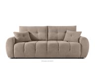Gestepptes Dreisitzer-Sofa mit Schlaffunktion aus Gewebestoff in Hellbraun