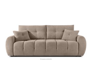 HELLA, https://konsimo.de/kollektion/hella/ Gestepptes Dreisitzer-Sofa mit Schlaffunktion aus Gewebestoff in Hellbraun hellbraun - Foto