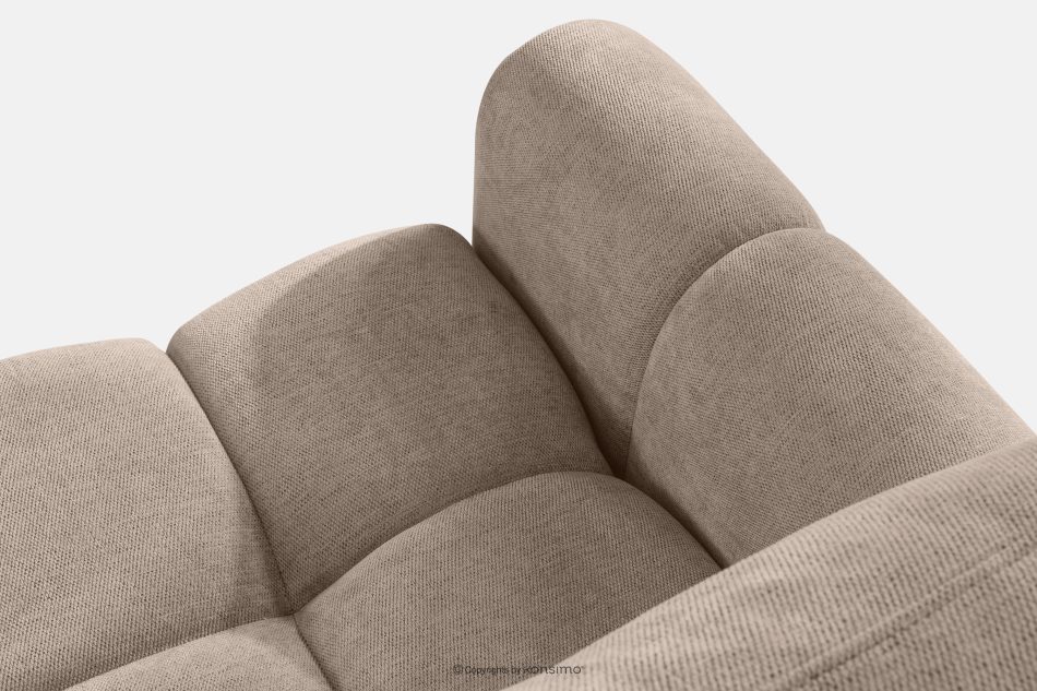 HELLA Gestepptes Dreisitzer-Sofa mit Schlaffunktion aus Gewebestoff in Hellbraun hellbraun - Foto 5