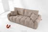 HELLA Gestepptes Dreisitzer-Sofa mit Schlaffunktion aus Gewebestoff in Hellbraun hellbraun - Foto 2