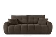 Gestepptes Dreisitzer-Sofa mit Schlaffunktion aus Gewebestoff in Kaltbraun