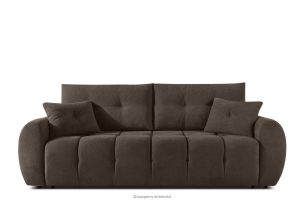 HELLA, https://konsimo.de/kollektion/hella/ Gestepptes Dreisitzer-Sofa mit Schlaffunktion aus Gewebestoff in Kaltbraun kühles Braun - Foto