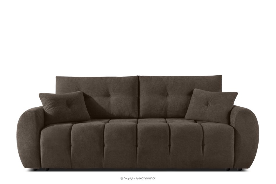HELLA Gestepptes Dreisitzer-Sofa mit Schlaffunktion aus Gewebestoff in Kaltbraun kühles Braun - Foto 0