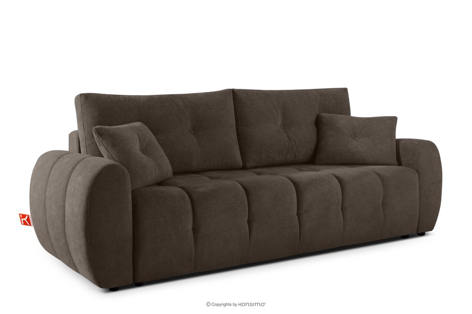 HELLA Gestepptes Dreisitzer-Sofa mit Schlaffunktion aus Gewebestoff in Kaltbraun kühles Braun - Foto 2