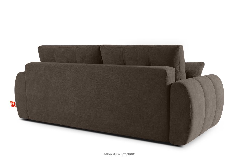 HELLA Gestepptes Dreisitzer-Sofa mit Schlaffunktion aus Gewebestoff in Kaltbraun kühles Braun - Foto 3