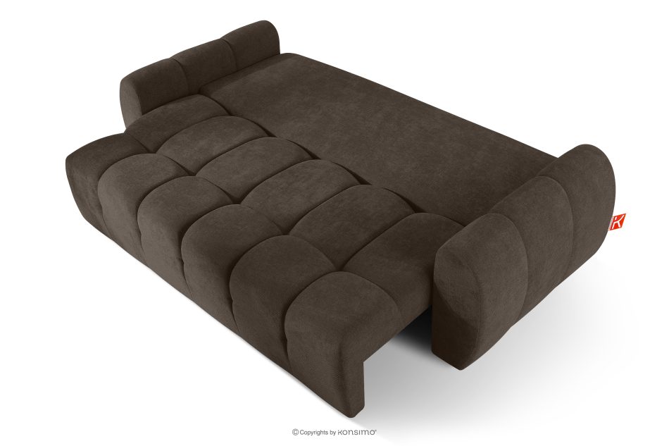 HELLA Gestepptes Dreisitzer-Sofa mit Schlaffunktion aus Gewebestoff in Kaltbraun kühles Braun - Foto 4