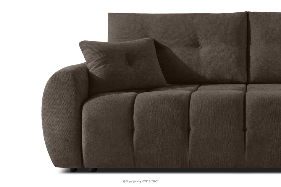 HELLA Gestepptes Dreisitzer-Sofa mit Schlaffunktion aus Gewebestoff in Kaltbraun kühles Braun - Foto 6
