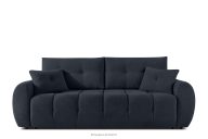 Gestepptes Dreisitzer-Sofa mit Schlaffunktion aus Gewebestoff in Dunkelblau