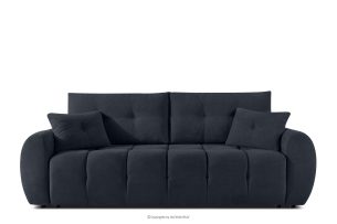 HELLA, https://konsimo.de/kollektion/hella/ Gestepptes Dreisitzer-Sofa mit Schlaffunktion aus Gewebestoff in Dunkelblau dunkles Marineblau - Foto