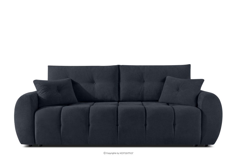 HELLA Gestepptes Dreisitzer-Sofa mit Schlaffunktion aus Gewebestoff in Dunkelblau dunkles Marineblau - Foto 0