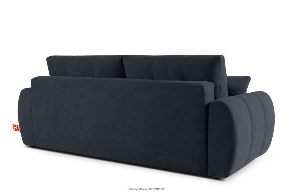 HELLA Gestepptes Dreisitzer-Sofa mit Schlaffunktion aus Gewebestoff in Dunkelblau dunkles Marineblau - Foto 3