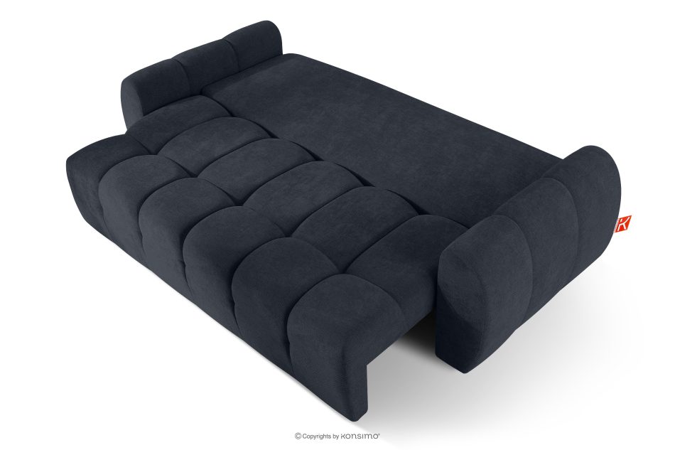 HELLA Gestepptes Dreisitzer-Sofa mit Schlaffunktion aus Gewebestoff in Dunkelblau dunkles Marineblau - Foto 4