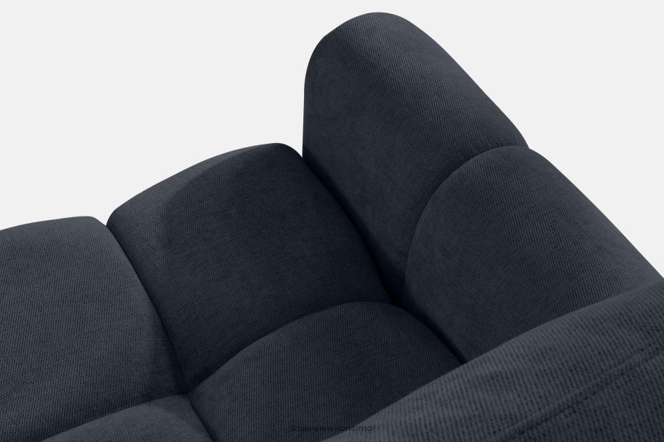 HELLA Gestepptes Dreisitzer-Sofa mit Schlaffunktion aus Gewebestoff in Dunkelblau dunkles Marineblau - Foto 5