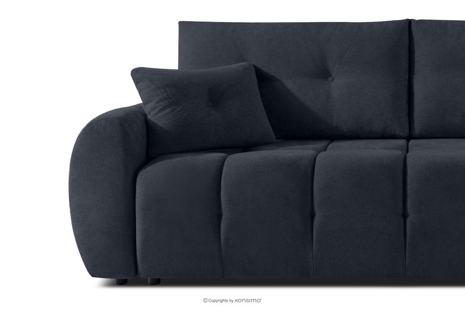 HELLA Gestepptes Dreisitzer-Sofa mit Schlaffunktion aus Gewebestoff in Dunkelblau dunkles Marineblau - Foto 6