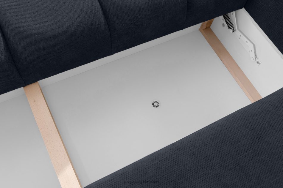 HELLA Gestepptes Dreisitzer-Sofa mit Schlaffunktion aus Gewebestoff in Dunkelblau dunkles Marineblau - Foto 11