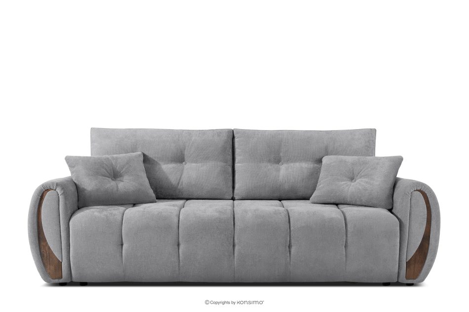 NILO Dreisitzer-Sofa mit Steppung aus grauem Gewebestoff grau - Foto 0