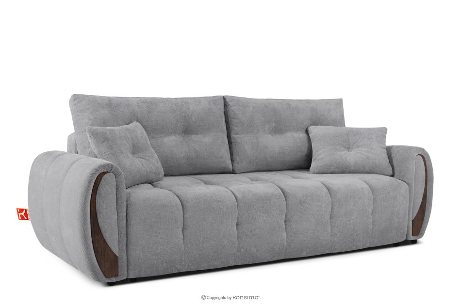 NILO Dreisitzer-Sofa mit Steppung aus grauem Gewebestoff grau - Foto 2