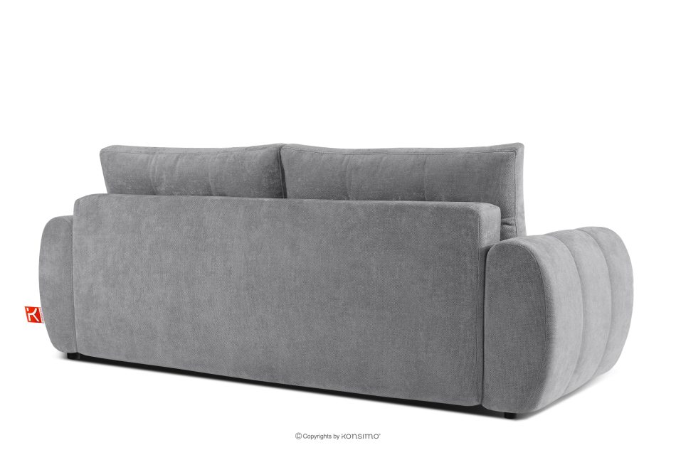 NILO Dreisitzer-Sofa mit Steppung aus grauem Gewebestoff grau - Foto 3