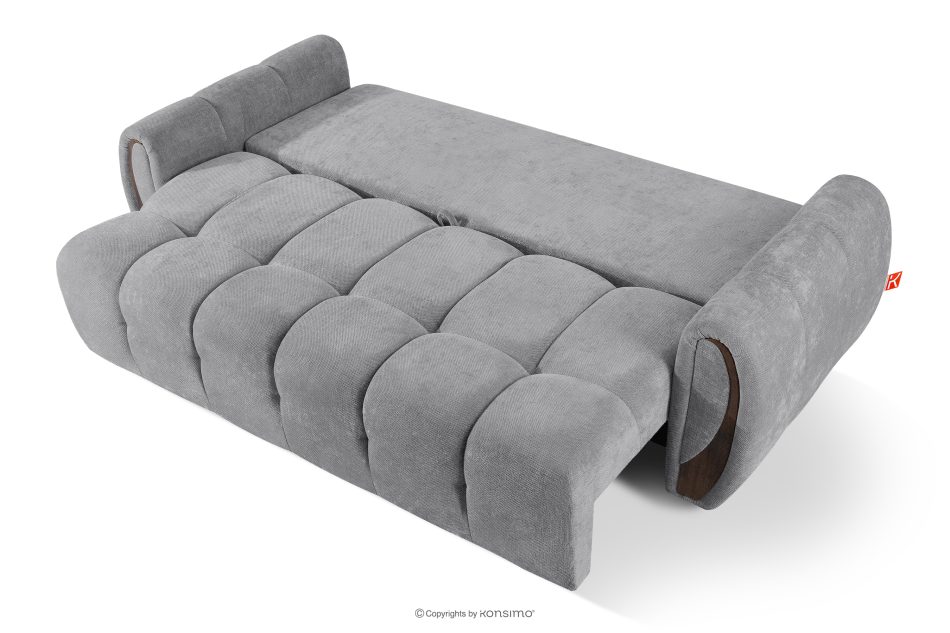 NILO Dreisitzer-Sofa mit Steppung aus grauem Gewebestoff grau - Foto 4