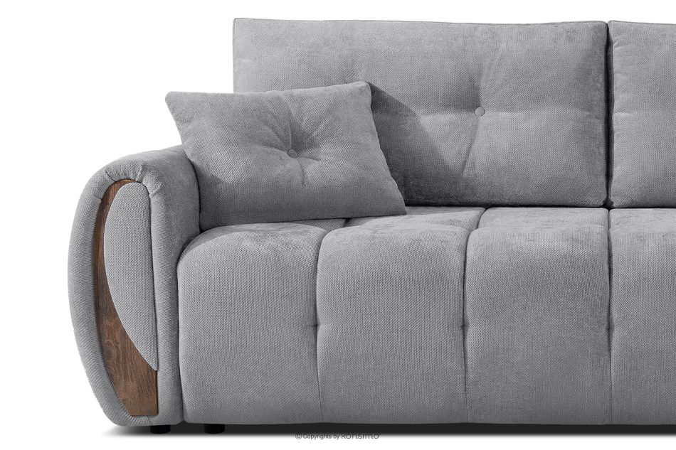 NILO Dreisitzer-Sofa mit Steppung aus grauem Gewebestoff grau - Foto 6