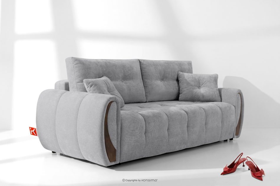 NILO Dreisitzer-Sofa mit Steppung aus grauem Gewebestoff grau - Foto 16