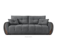 Dreisitzer-Sofa mit Steppung aus dunkelgrauem Gewebestoff