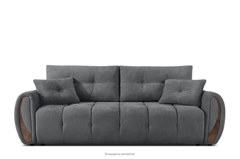 NILO Dreisitzer-Sofa mit Steppung aus dunkelgrauem Gewebestoff dunkelgrau - Foto 0