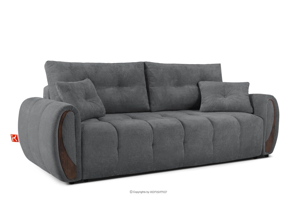 NILO Dreisitzer-Sofa mit Steppung aus dunkelgrauem Gewebestoff dunkelgrau - Foto 2
