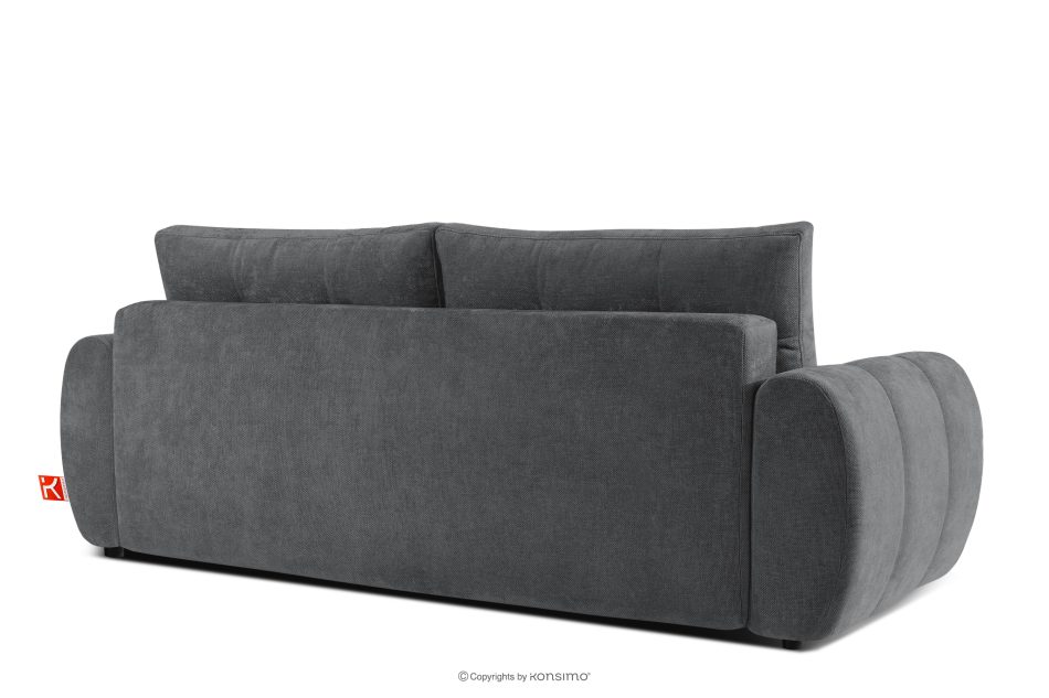NILO Dreisitzer-Sofa mit Steppung aus dunkelgrauem Gewebestoff dunkelgrau - Foto 3