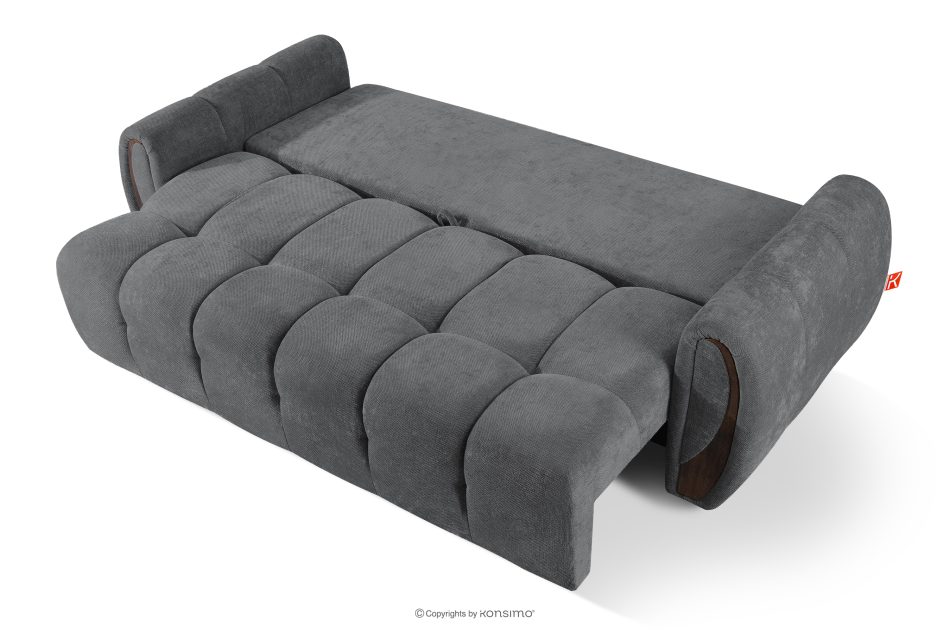 NILO Dreisitzer-Sofa mit Steppung aus dunkelgrauem Gewebestoff dunkelgrau - Foto 4