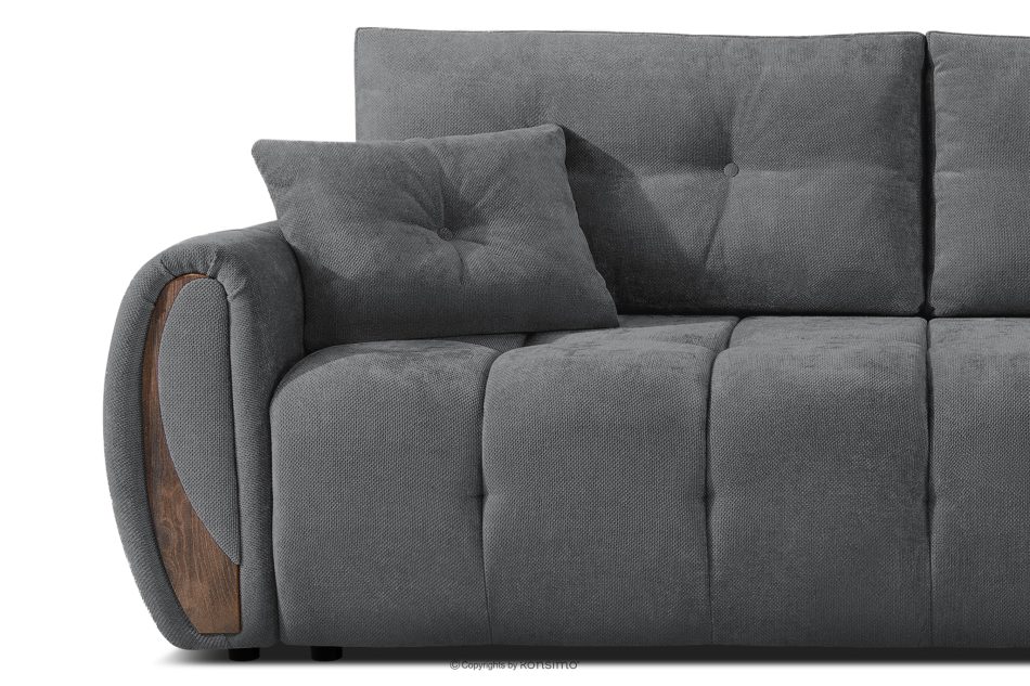 NILO Dreisitzer-Sofa mit Steppung aus dunkelgrauem Gewebestoff dunkelgrau - Foto 6