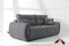 NILO Dreisitzer-Sofa mit Steppung aus dunkelgrauem Gewebestoff dunkelgrau - Foto 17