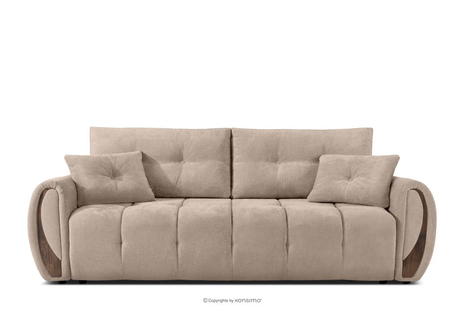 NILO Dreisitzer-Sofa mit Steppung aus Gewebestoff in Hellbeige hellbeige - Foto 0
