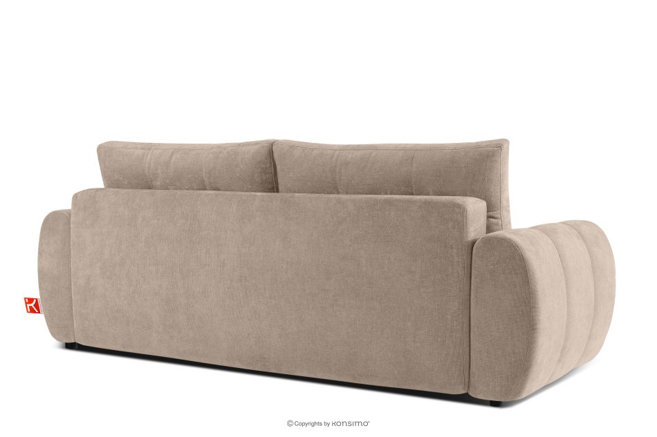 NILO Dreisitzer-Sofa mit Steppung aus Gewebestoff in Hellbeige hellbeige - Foto 3