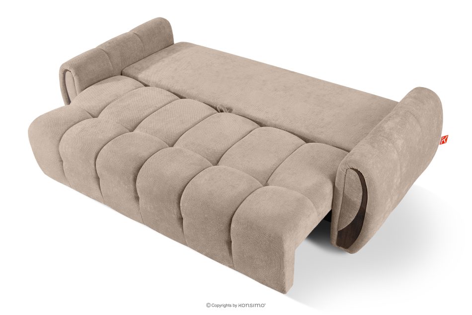 NILO Dreisitzer-Sofa mit Steppung aus Gewebestoff in Hellbeige hellbeige - Foto 4