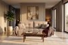 NILO Dreisitzer-Sofa mit Steppung aus Gewebestoff in Hellbeige hellbeige - Foto 18